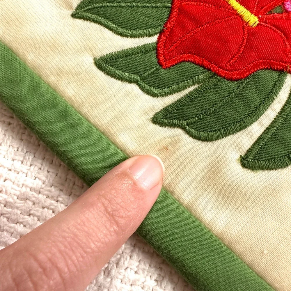 VTG Regency Creations Hawaii Embroidered Pot Holder Hot Pad Hibiscus Floral